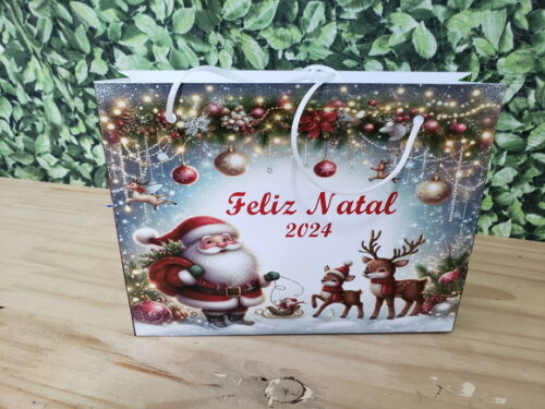 Natal Lembrancinha Sacola Horizontal Person. Pronta Entrega