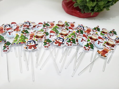 Natal Papai Noel Topper para Docinhos 54 Un. Pronta Entrega
