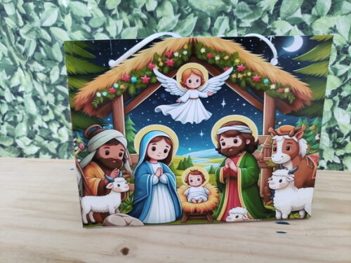 Natal Lembrancinhas Sacola Horizontal Person. Pronta Entrega