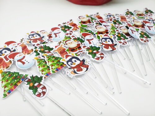 Natal Papai Noel Topper para Docinhos 54 Un. Pronta Entrega