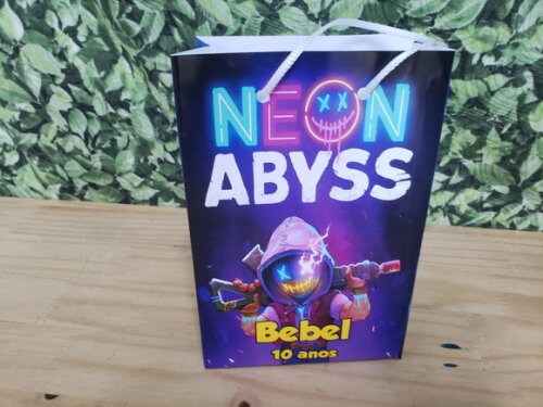 Neon Gamer Sacola Personalizada Tam 25x17x8cm Pronta Entrega