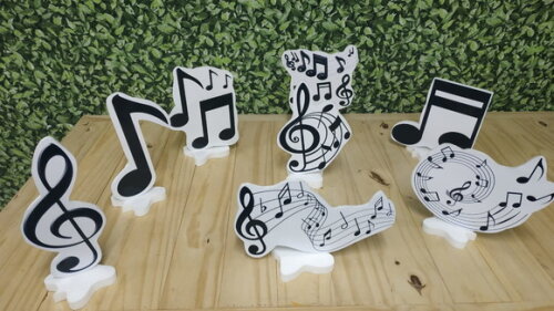 Notas Musicais Kit de Mesa Displays 8 Peças Pronta Entrega