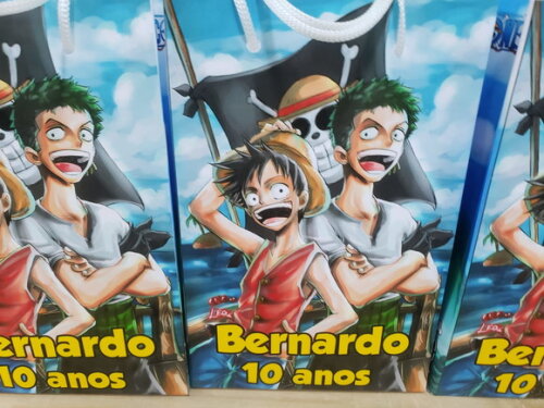 One Piece Sacola Personalizada Tam 25x17x8 Média