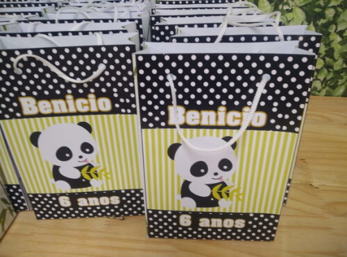 Panda Sacola Personalizada Pronta Entrega