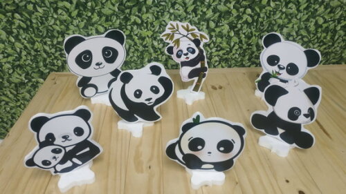 Panda Kit de Mesa Displays 7 Peças Pronta Entrega