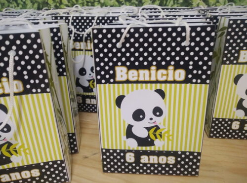 Panda Sacola Personalizada Pronta Entrega
