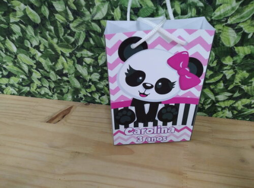 Panda Sacola Personalizada Pronta Entrega