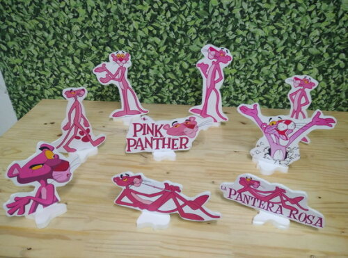 Pantera Cor de Rosa Kit de Mesa 9 Peças Pronta Entrega