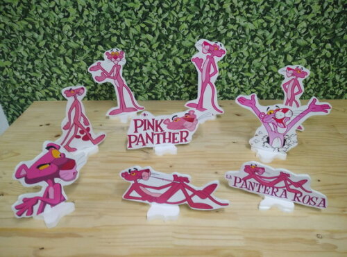 Pantera Cor de Rosa Kit de Mesa 9 Peças Pronta Entrega