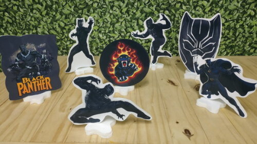 Pantera Negra Kit de Mesa Displays 7 Peças Pronta Entrega