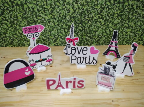 Paris Kit de Mesa Displays 8 Peças Pronta Entrega