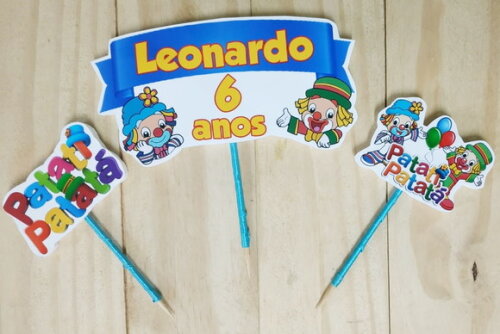 Patatí Patatá Topo de Bolo Personalizado Pronta Entrega