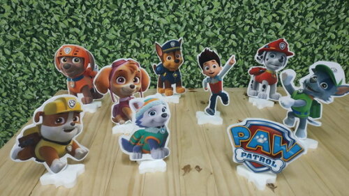 Patrulha Canina Kit de Mesa Displays 9 Peças P Entrega