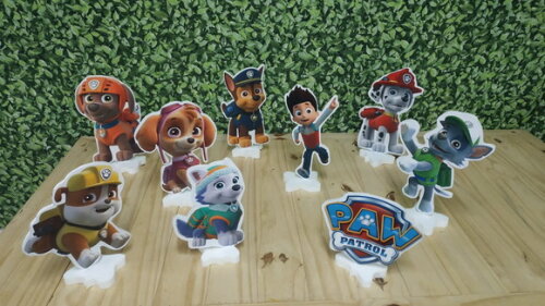 Patrulha Canina Kit de Mesa Displays 9 Peças P Entrega