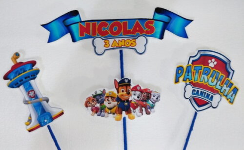 Patrulha Canina Topo de Bolo Personalizado