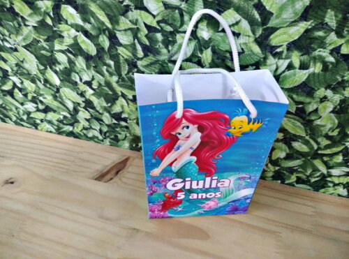 Pequena Sereia Sacola Personalizada Pronta Entrega