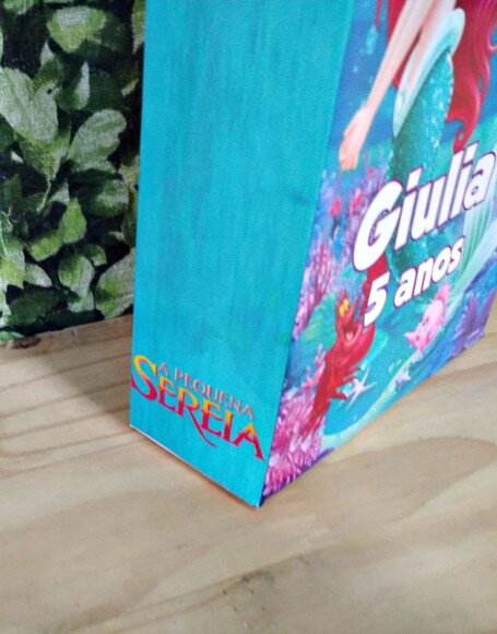 Pequena Sereia Sacola Personalizada Pronta Entrega