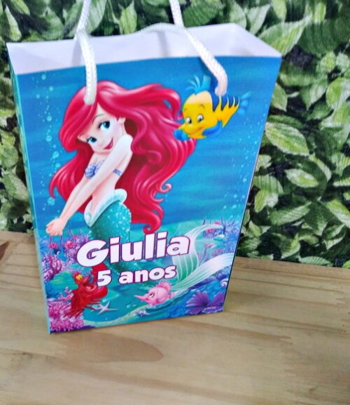Pequena Sereia Sacola Personalizada Pronta Entrega