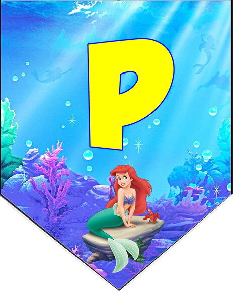 Pequena Sereia Varal Personalizado Parabens Mais Nome