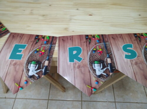 Pesca Varal Feliz Aniversário Mais Nome Pronta Entrega