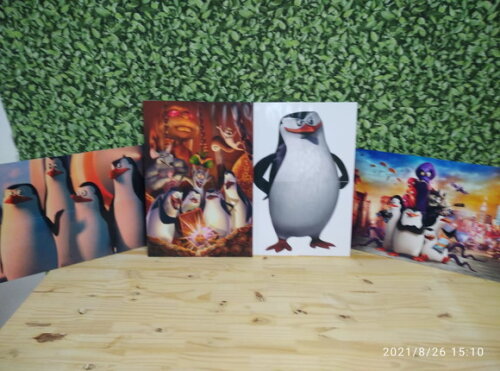 Pinguins de Madagascar 4 Painéis Pronta Entrega