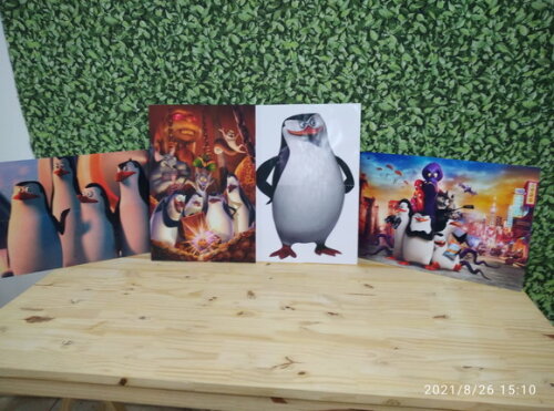 Pinguins de Madagascar 4 Painéis Pronta Entrega