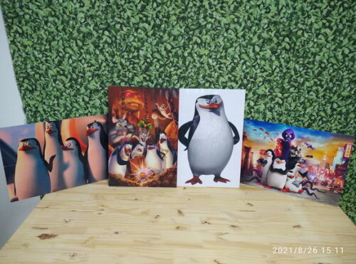 Pinguins de Madagascar 4 Painéis Pronta Entrega