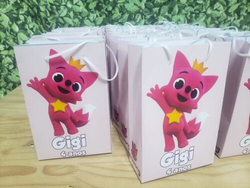 Pinkfong Sacola Personalizada Pronta Entrega