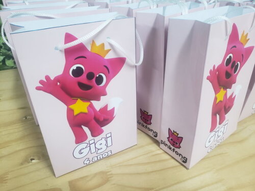 Pinkfong Sacola Personalizada Pronta Entrega