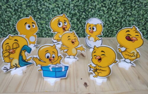 Pintinho Amarelinho Kit de Mesa 8 Peças Pronta Entrega
