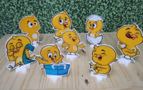 Pintinho Amarelinho Kit de Mesa 8 Peças Pronta Entrega