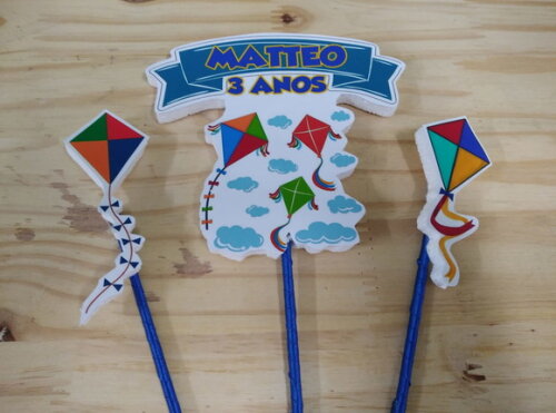 Pipas Topo de Bolo Personalizado Pronta Entrega