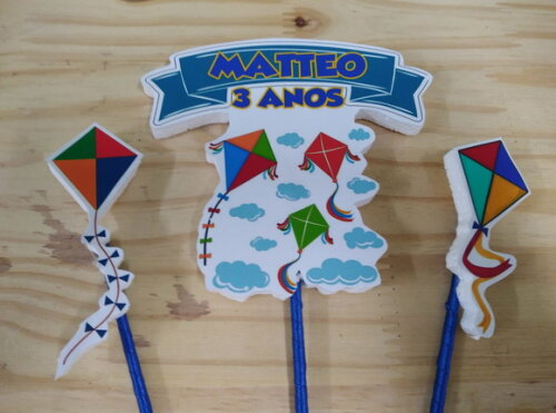 Pipas Topo de Bolo Personalizado Pronta Entrega