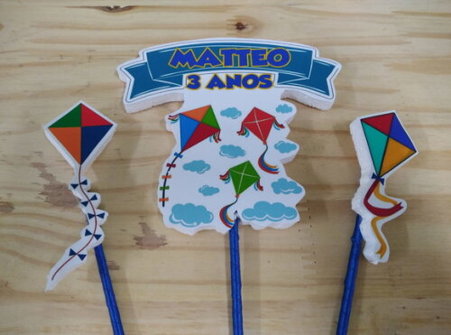 Pipas Topo de Bolo Personalizado Pronta Entrega