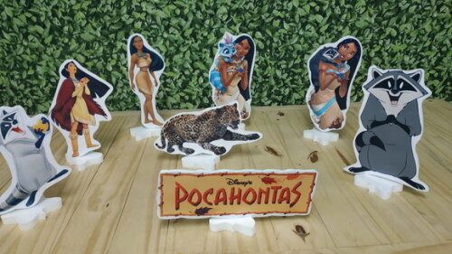Pocahontas Kit de Mesa Displays 8 Peças Pronta Entrega
