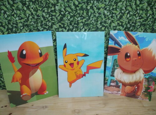 Pokemon Kit de Parede 3 Unidades Tamanho 58x40 cm Cada