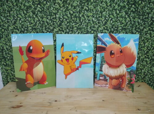 Pokemon Kit de Parede 3 Unidades Tamanho 58x40 cm Cada