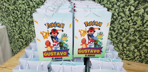 Pokemon Sacola Personalizada Pronta Entrega