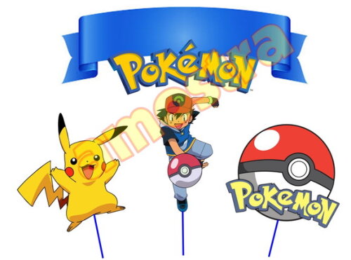 Pokemon Topo de Bolo Personalizado Pronta Entrega