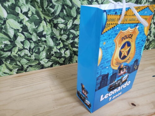 Policia Sacola Personalizada Pronta Entrega