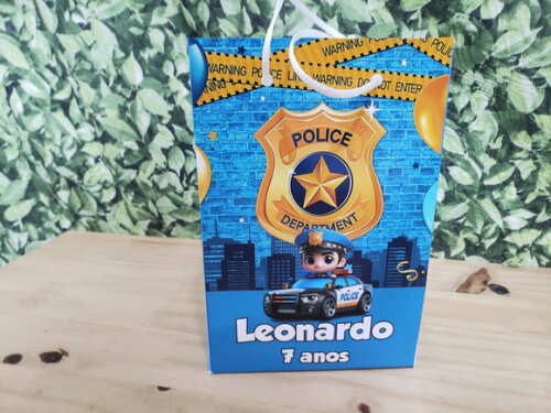 Policia Sacola Personalizada Pronta Entrega