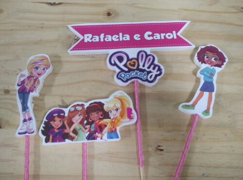 Polly Pocket Topo de Bolo Personalizado Pronta Entrega
