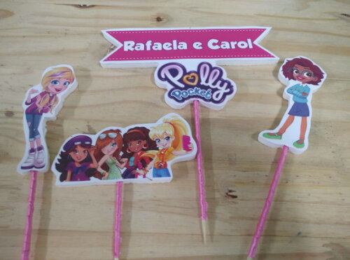 Polly Pocket Topo de Bolo Personalizado Pronta Entrega