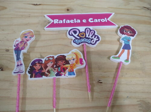 Polly Pocket Topo de Bolo Personalizado Pronta Entrega