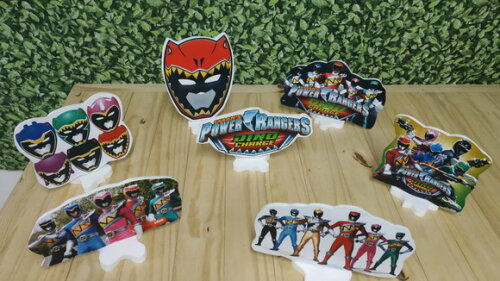 Power Rangers Dino Kit de Mesa Displays 7 Peças Pron Entrega