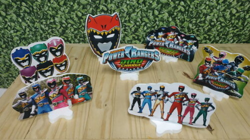 Power Rangers Dino Kit de Mesa Displays 7 Peças Pron Entrega