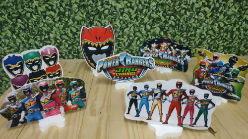 Power Rangers Dino Kit de Mesa Displays 7 Peças Pron Entrega