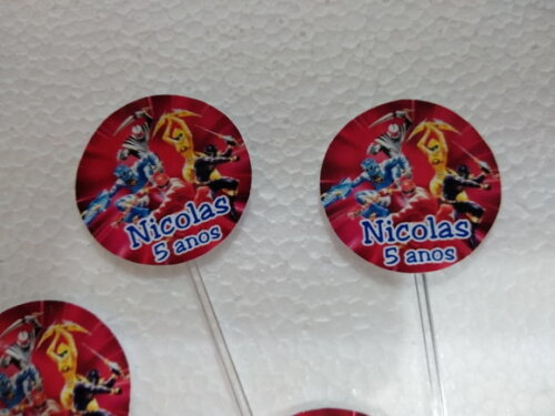 Power Rangers Topper para Docinhos 36 Unid Personalizado
