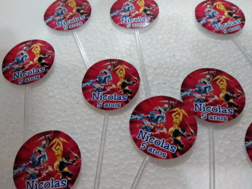 Power Rangers Topper para Docinhos 36 Unid Personalizado