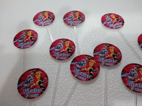 Power Rangers Topper para Docinhos 36 Unid Personalizado